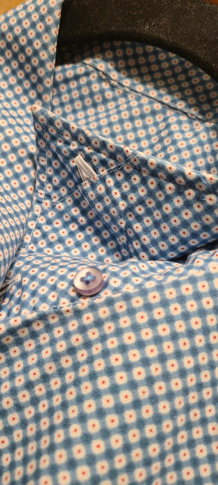 Stone Rose Men Blue Circle Pattern Short Sleeve Shirt SZ XL - photo 4