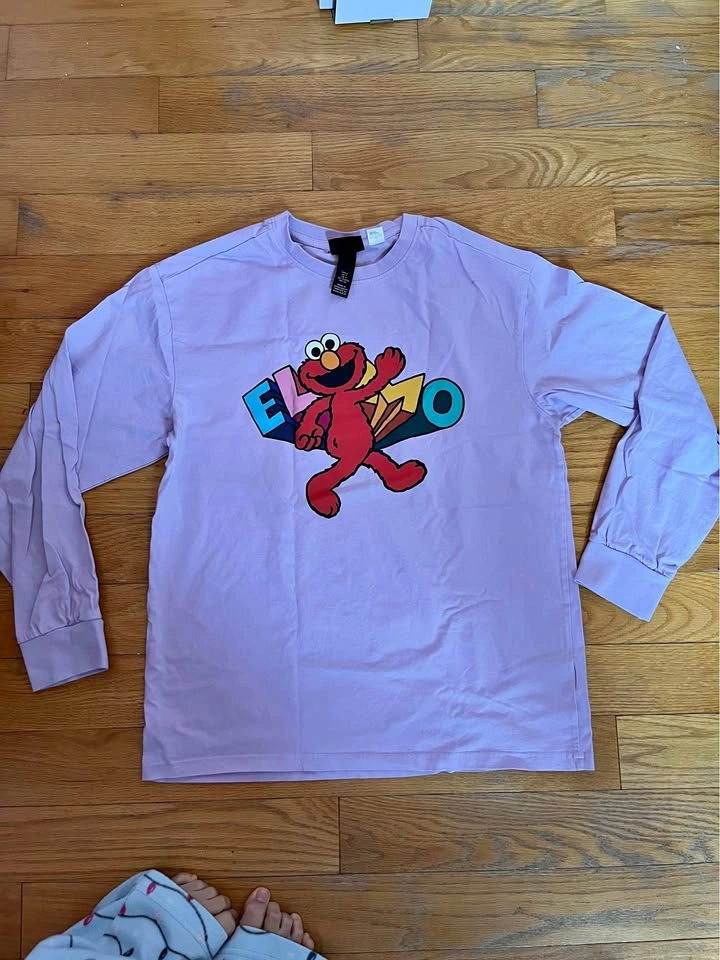 H&M Sesame Street Elmo Lilac Long Sleeve Shirt