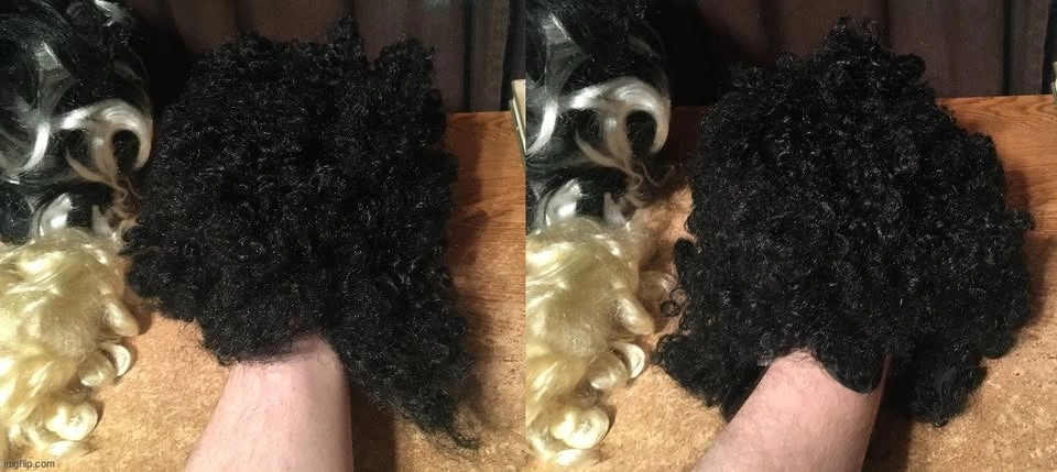 LOT OF 4 WOMEN'S WIGS BLOND BLACK CURLY BLACK & WHITE BRIDE OF F - photo 2