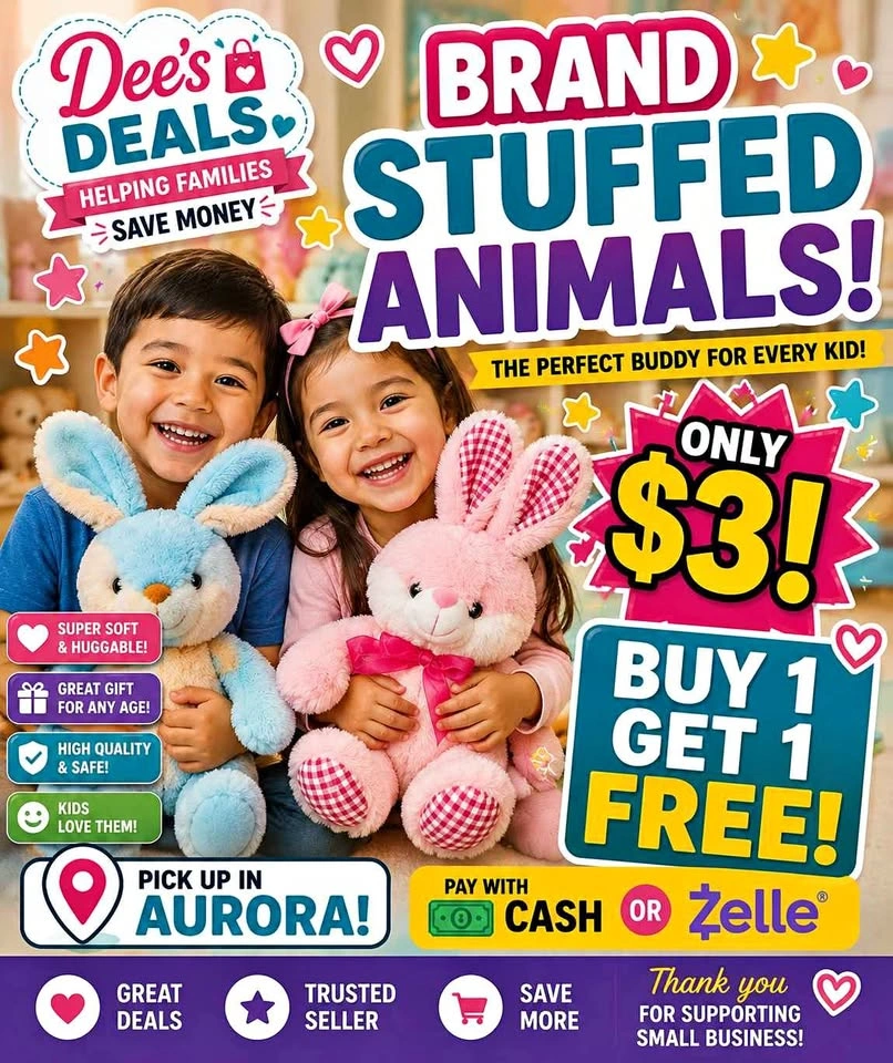 Stuffed animal sale B1G1 $3