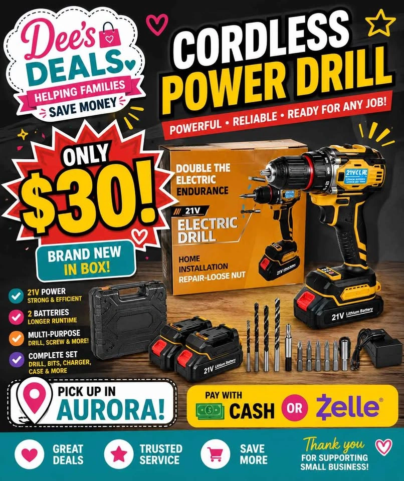 Cordless Power Drill Set - New in Box! - photo 2