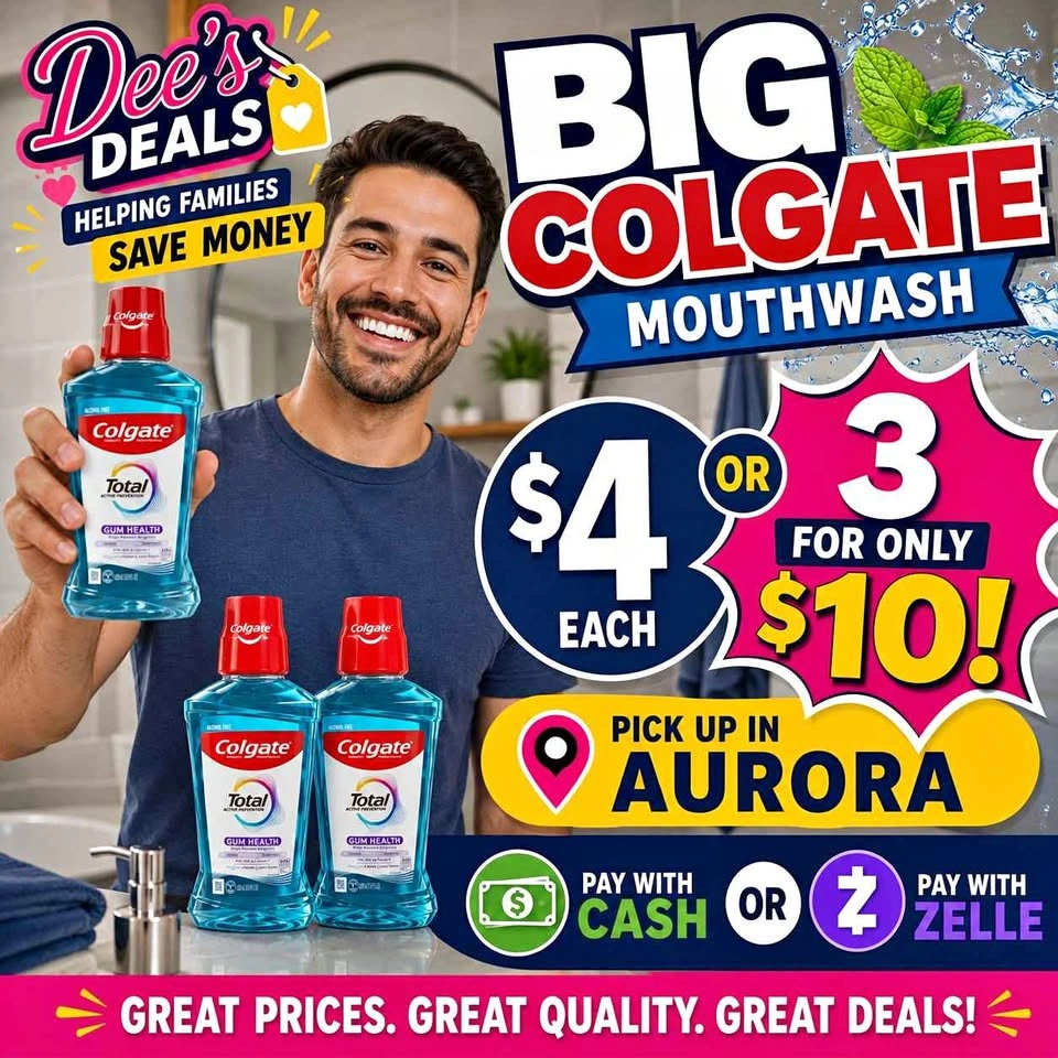 Colgate mouthwash $4 each or 3 for $10