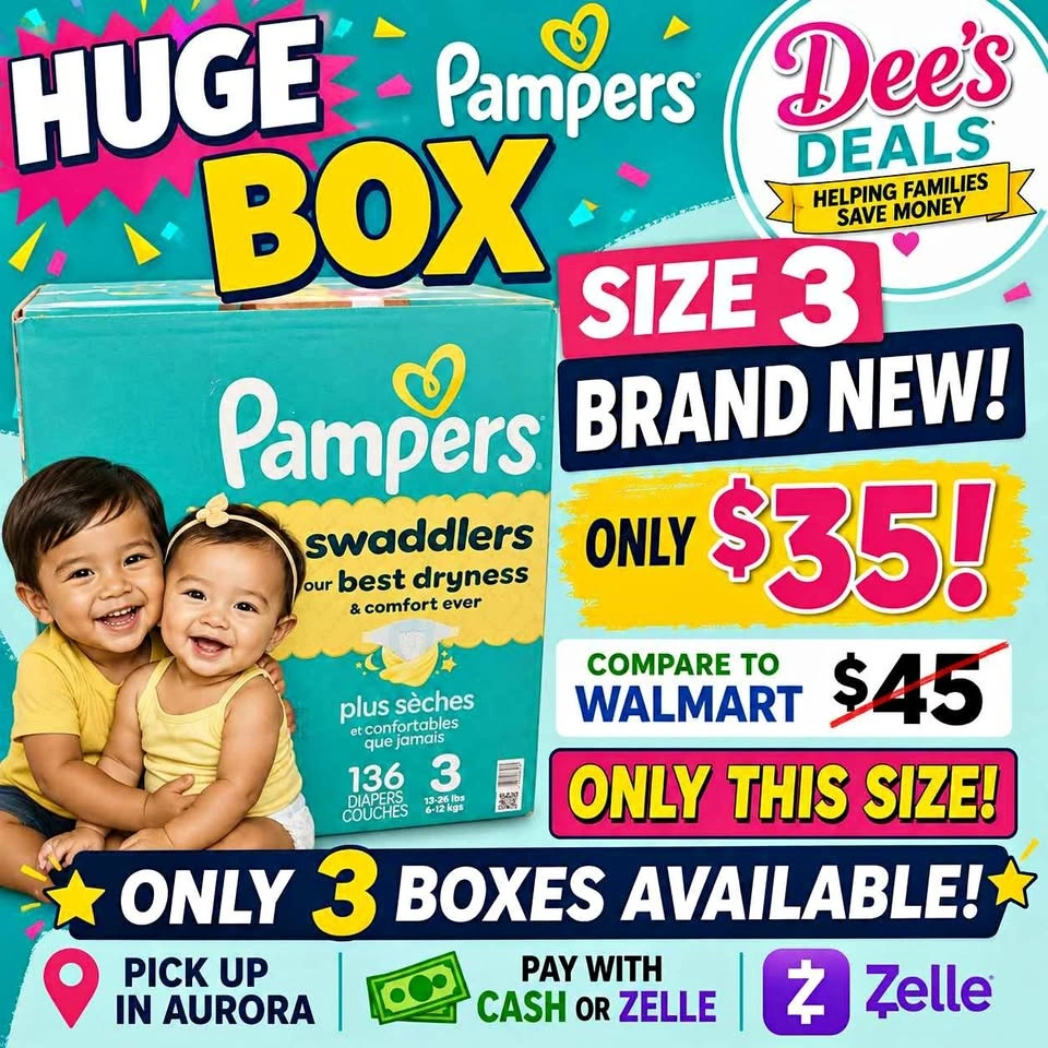 Huge box of size 3 Diapers ONLY $35!