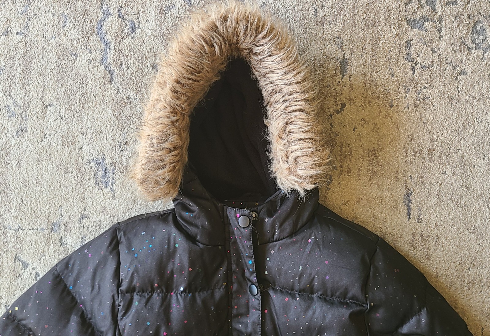 Eddie Bauer Black Goose Down Hooded Puffer Coat Girls XS - photo 3