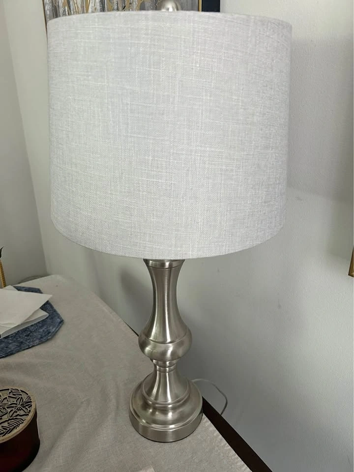 Two Silver Table Lamps (Matching Pair)