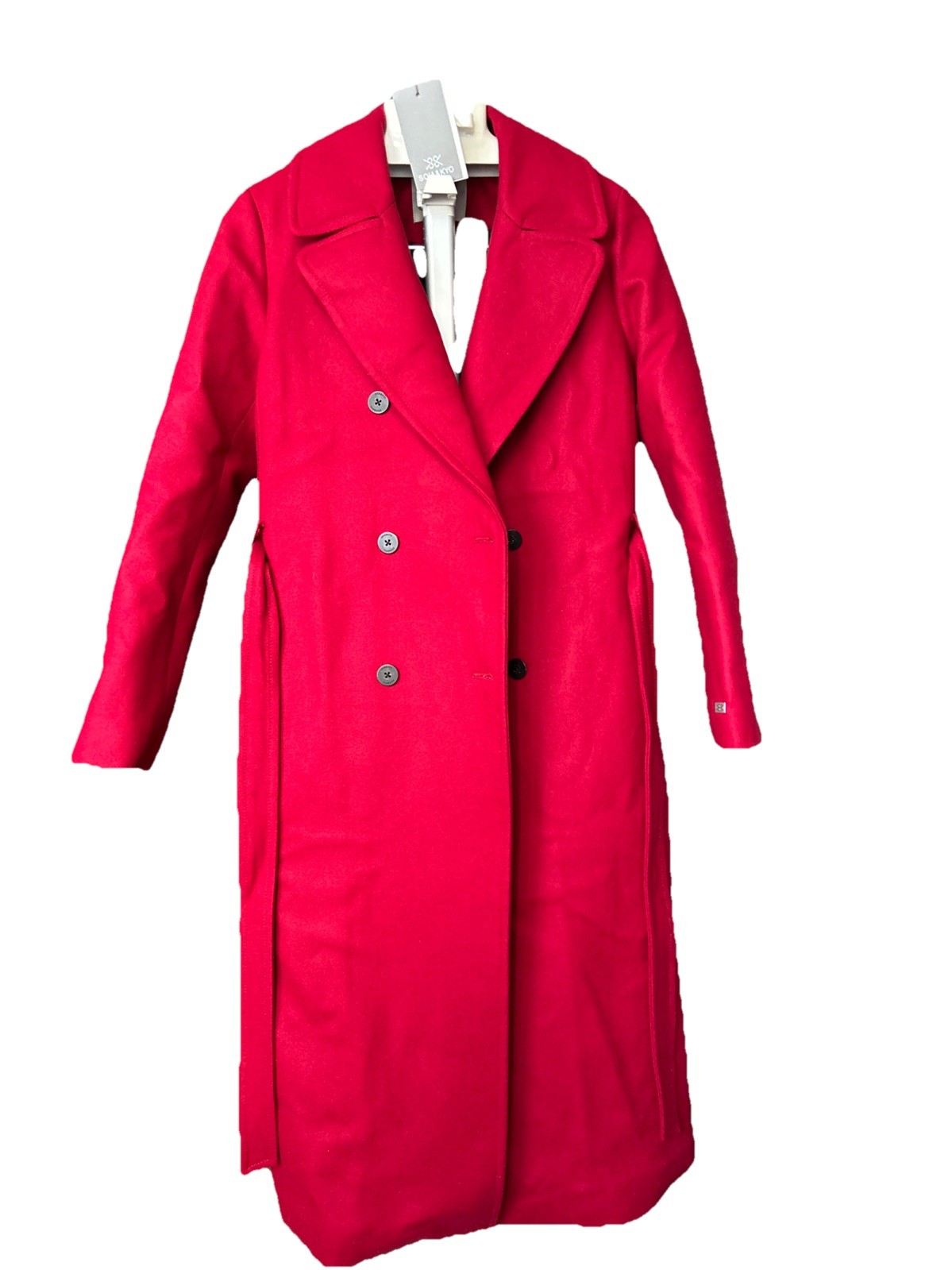 SOIA & KYO Ines Scarlet Belted Wool Coat - Size M
