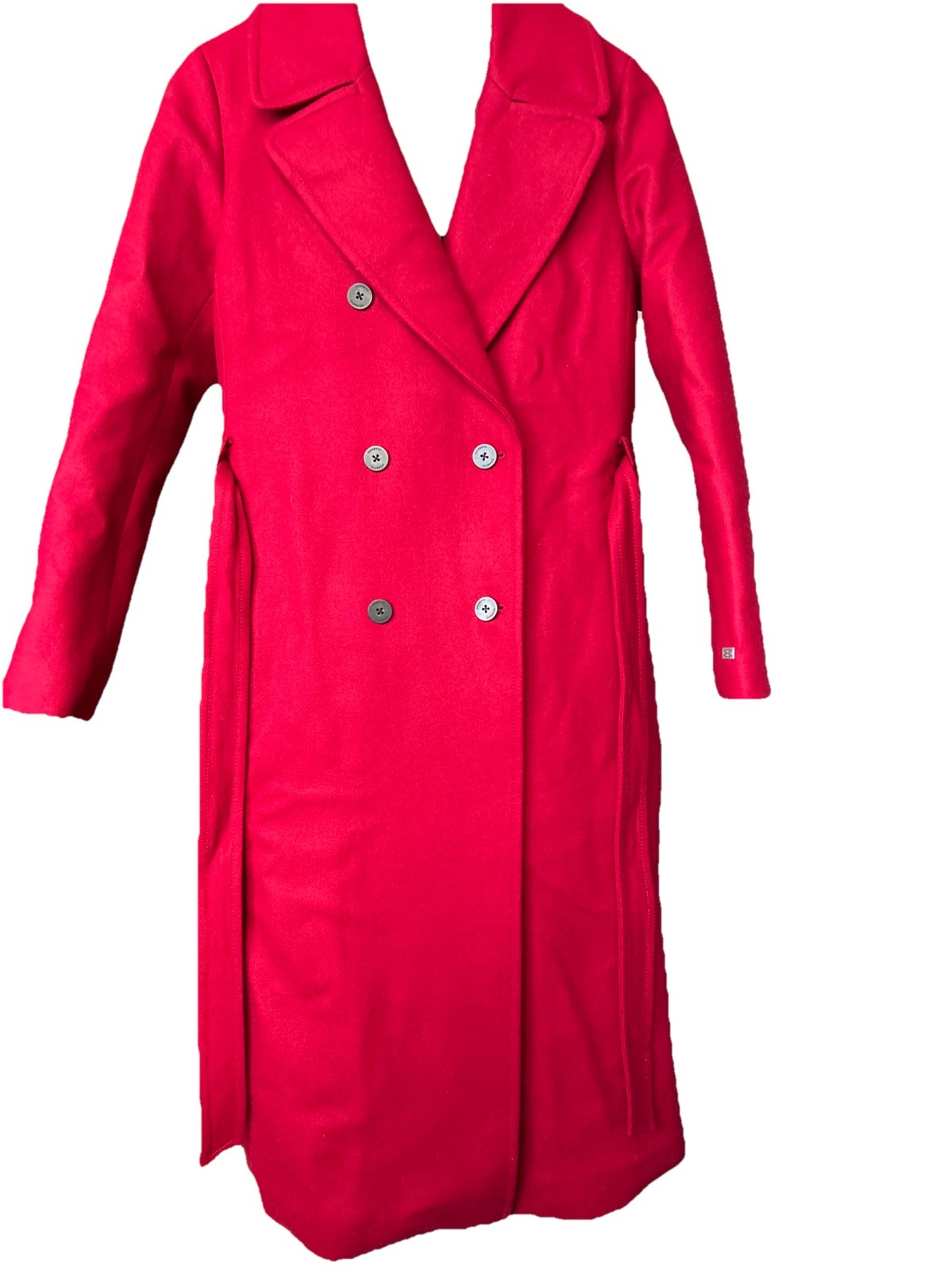 SOIA & KYO Ines Scarlet Belted Wool Coat - Size M - photo 2