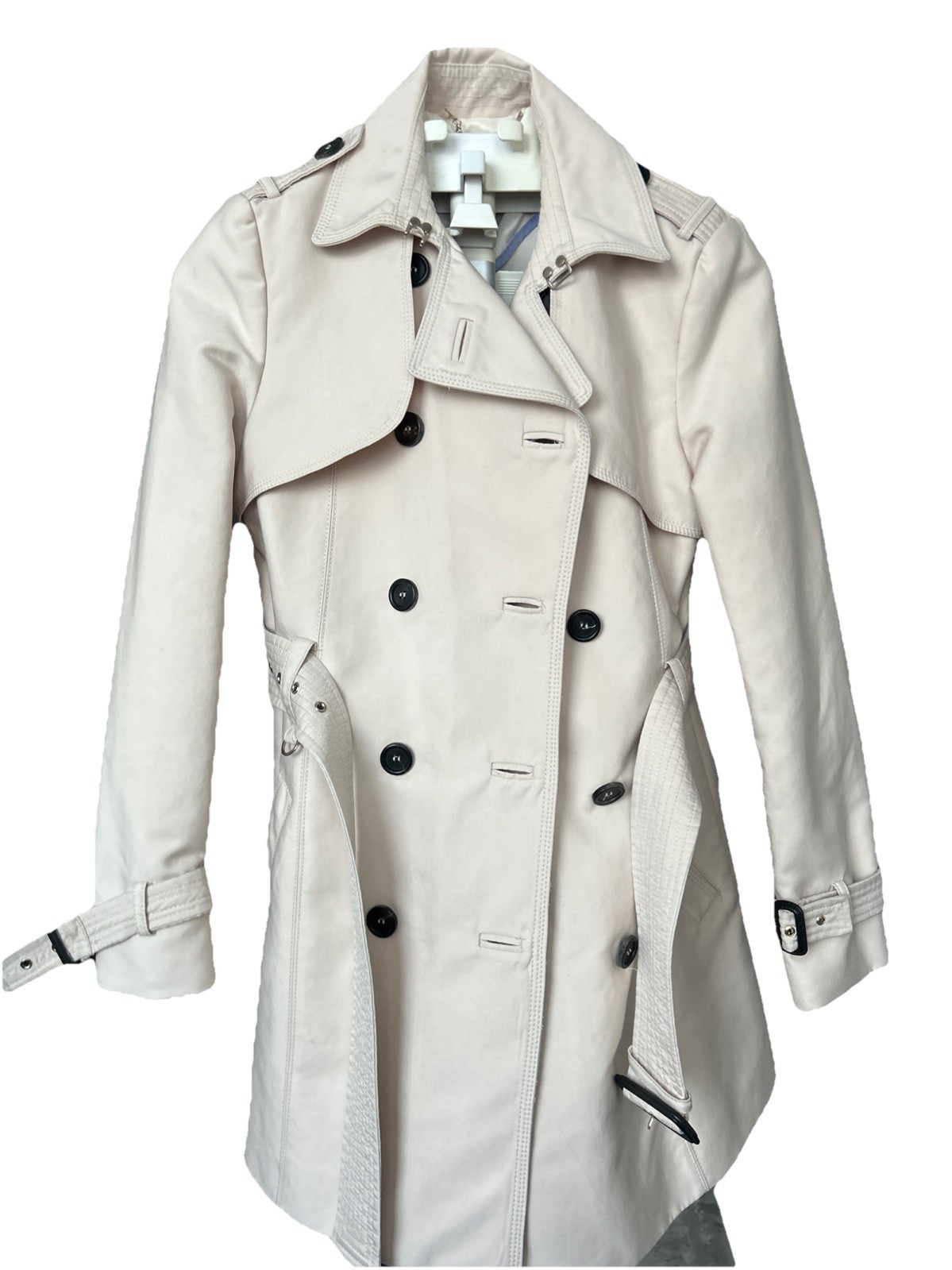 Zara Women Beige Belted Trench Coat, Size M