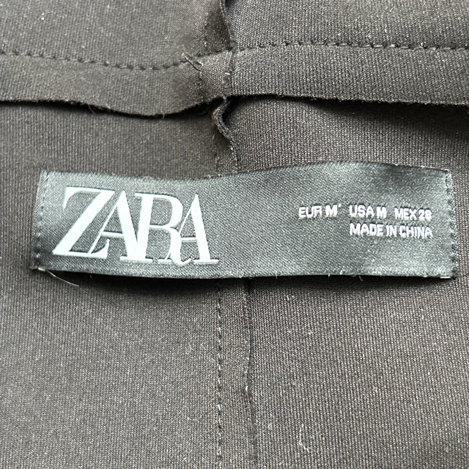 ZARA Black Faux Suede Wrap Jacket with Hood, Size M - photo 3