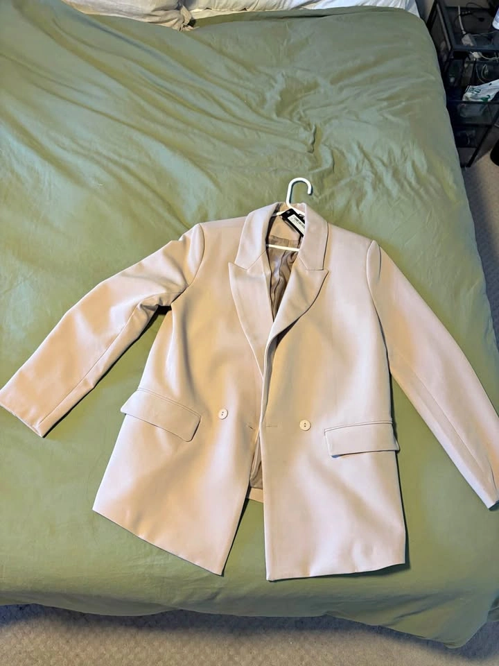 Beige (Sand) Oversized Blazer - Size Medium