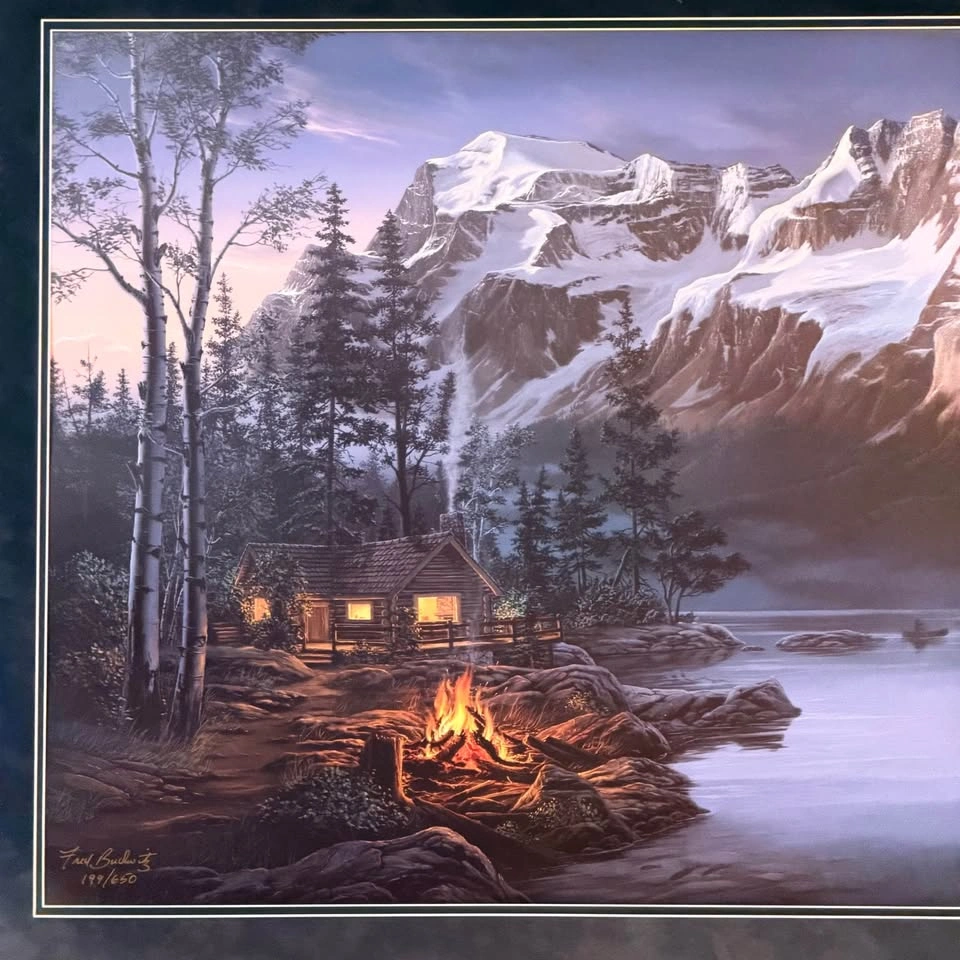 Fred Buchwitz Mountain Lake Cabin Limited Edition Art Print - photo 3