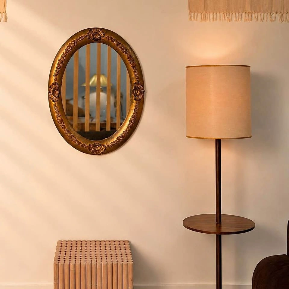 Vintage Oval Ornate Gold Mirror