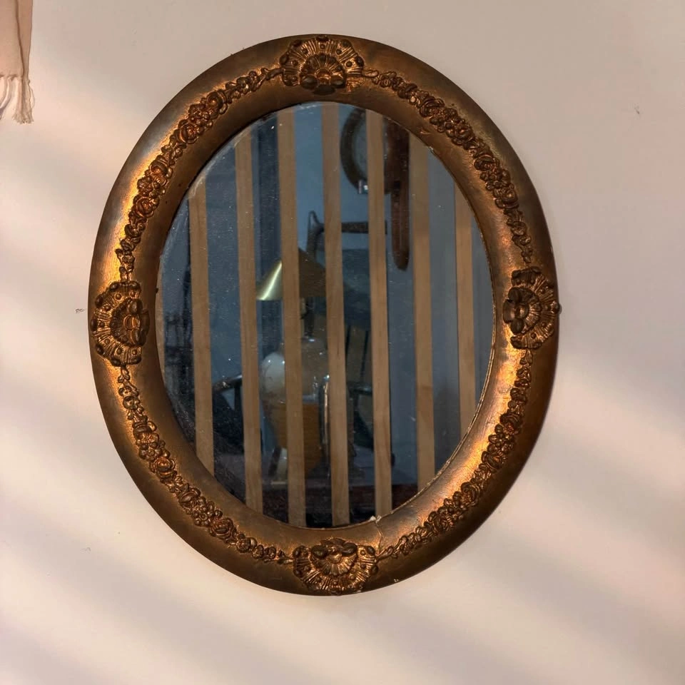 Vintage Oval Ornate Gold Mirror - photo 4