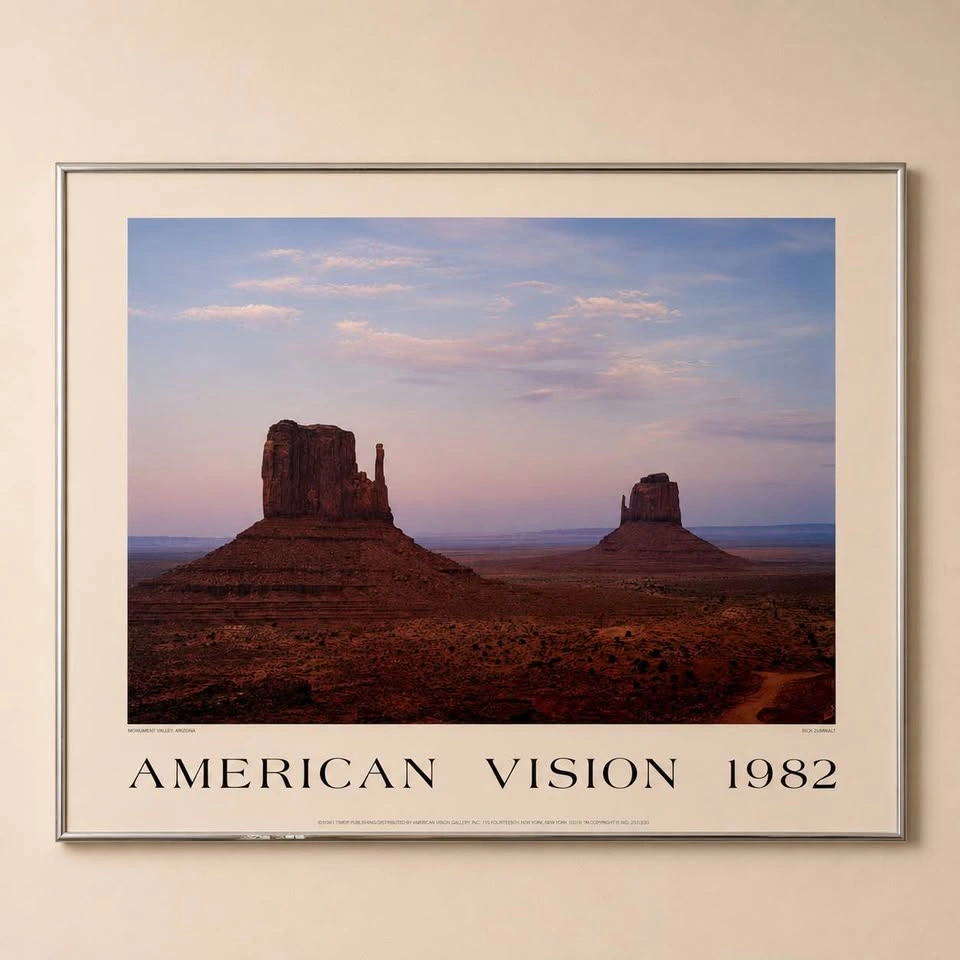 Framed Nick Zungoli "American Vision 1982" Monument Valley Print - photo 2