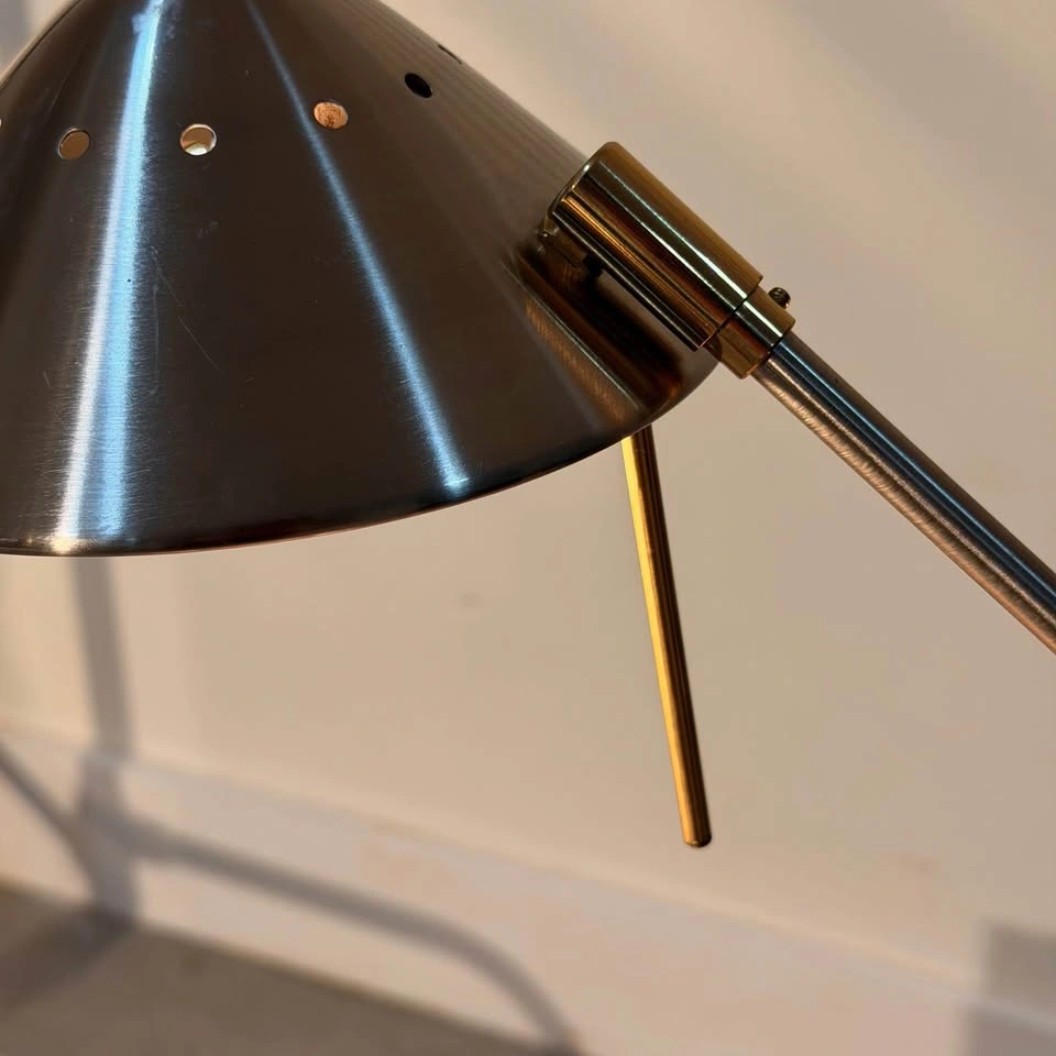 Vintage Silver and Gold Metal Architect Lamp - photo 3