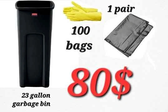 🇨🇦  Garbage bin + 100 Garbage bags