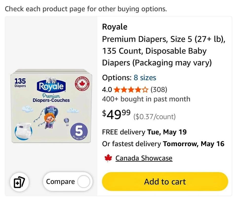 Royale Premium Diapers, Size 5