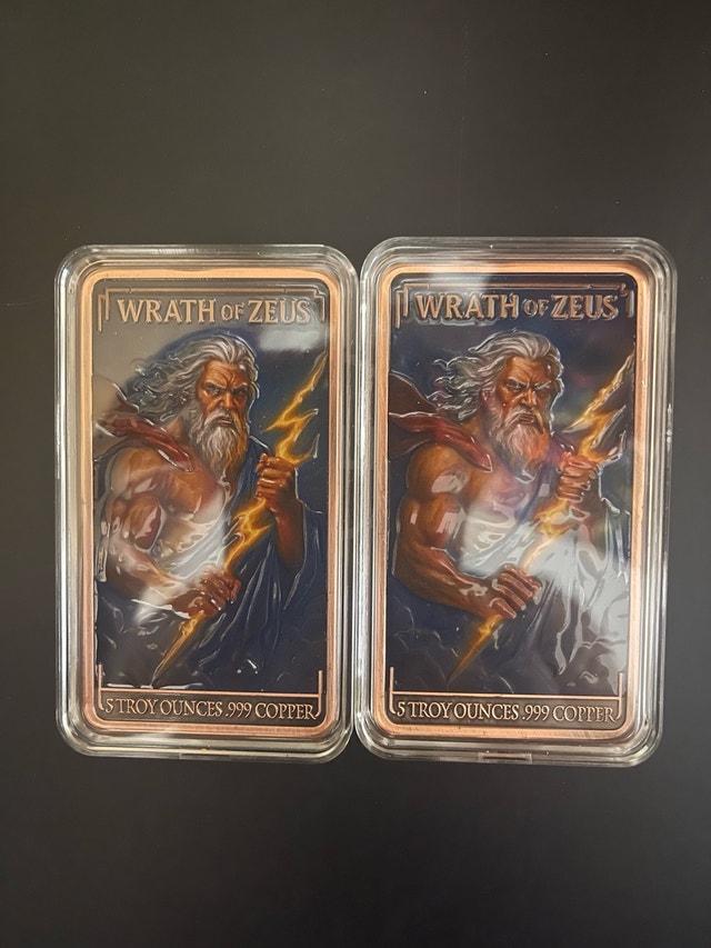 5 oz Copper Bar - Wrath of Zeus