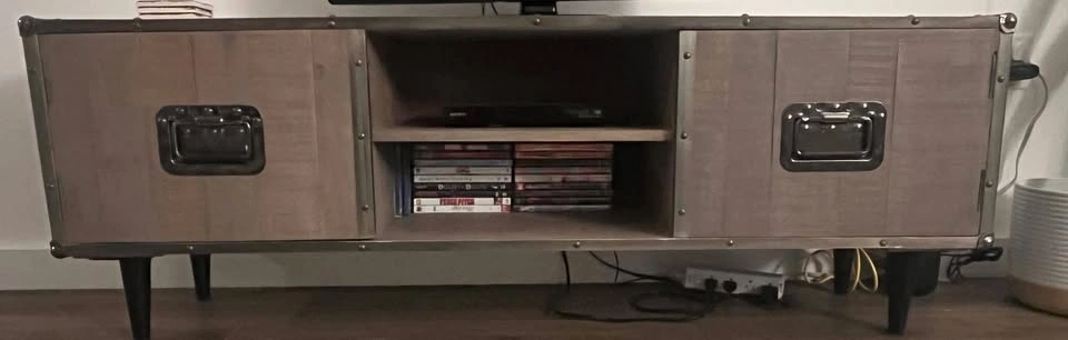 Solid Wood TV Stand - Gray Wash - photo 2