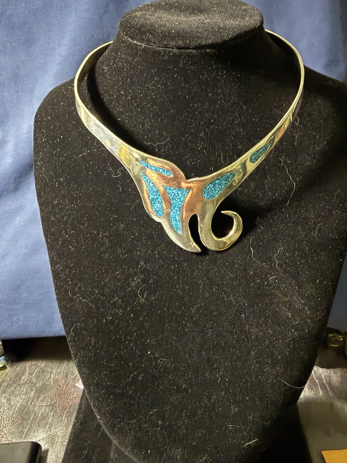 Mexico Choker With Turquoise Inlay
