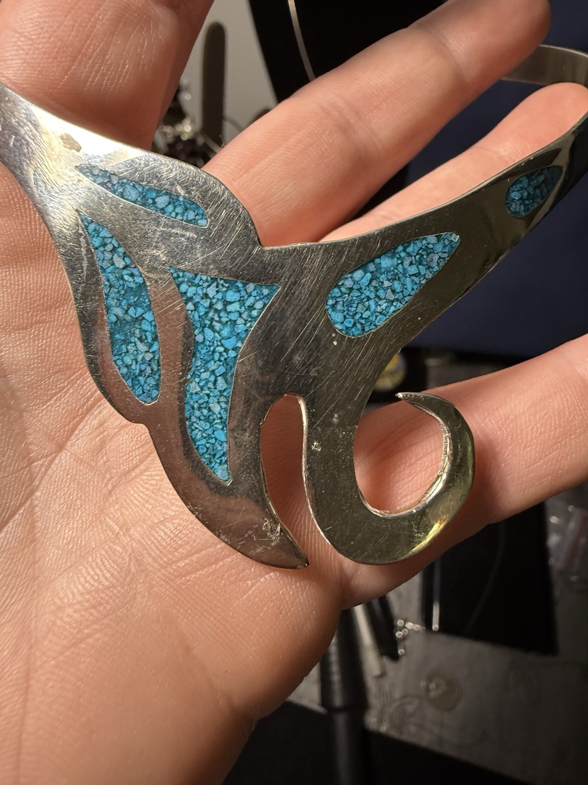 Mexico Choker With Turquoise Inlay - photo 4