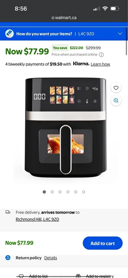 Open Box 4-Quart Touchscreen Air Fryer by Drew Barrymore