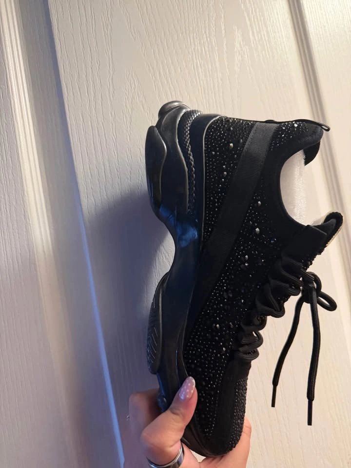 Steve Madden Black Rhinestone Sneakers - New, Size 10 - photo 4