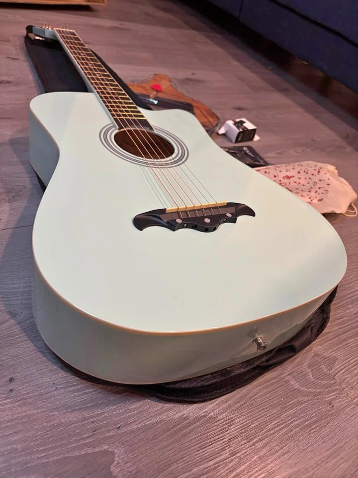ADM Light Blue Acoustic Guitar with Accessories