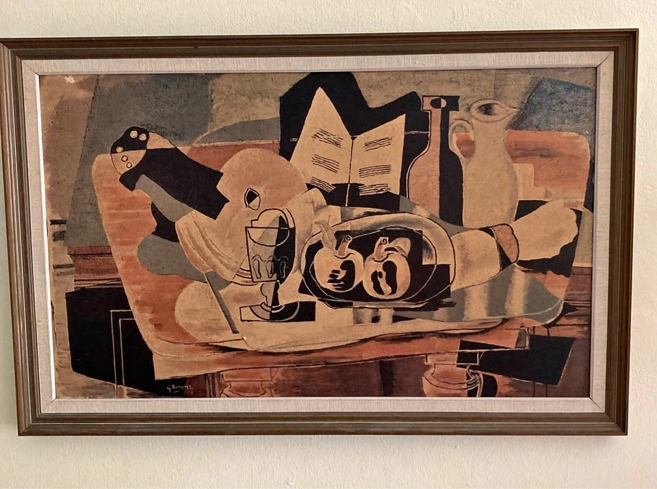 Rare Braque Print, Framed MCM Era, Plus Book