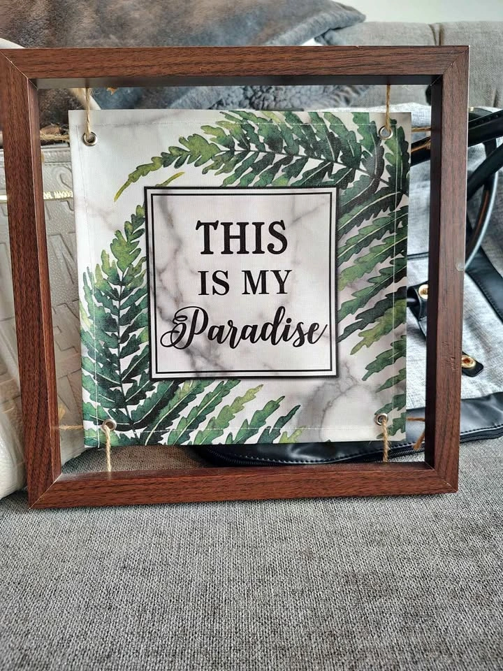 "This Is My Paradise" Framed Tropical Canvas Art