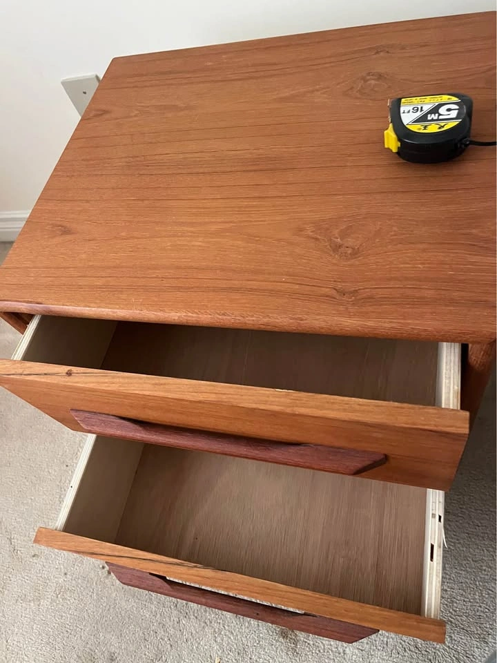Pair of Mid-Century Modern Teak Nightstands - photo 2