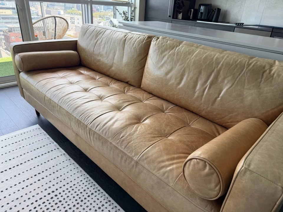 Structube KINSEY 100% leather 3-seater sofa - photo 2
