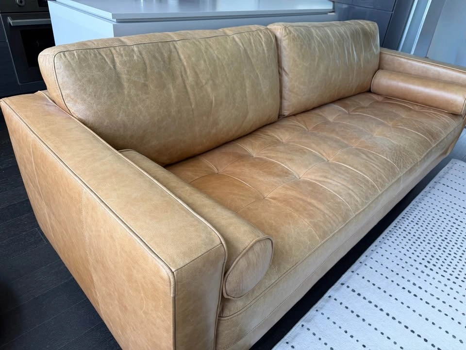 Structube KINSEY 100% leather 3-seater sofa - photo 3