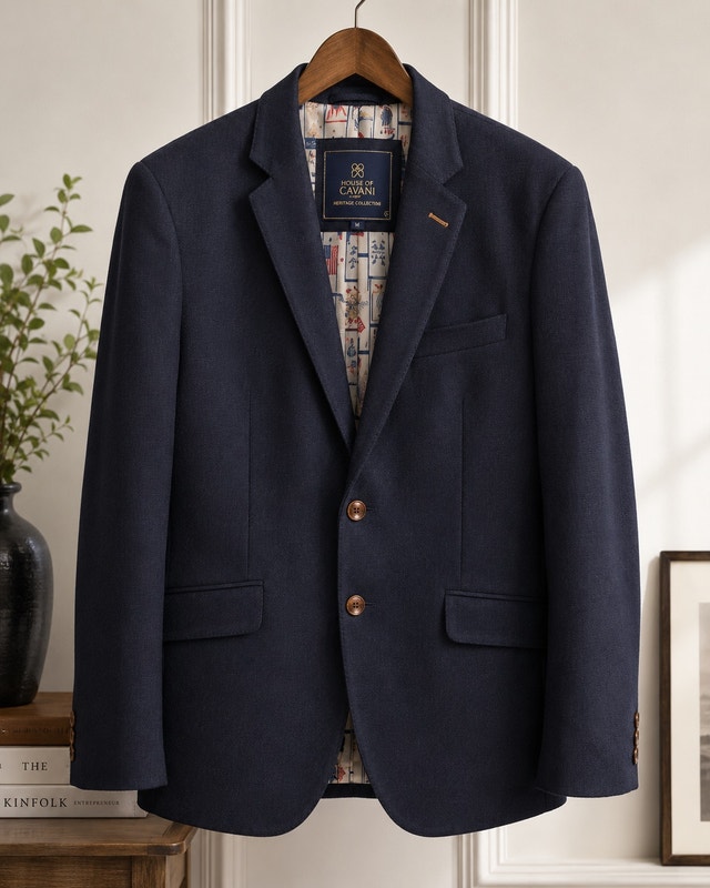 Navy Blue Blazer - House of Cavani Heritage Collection
