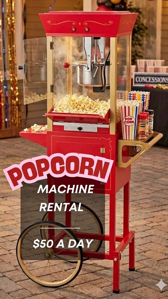 POPCORN MACHINE RENTAL – ONLY $50/DAY!