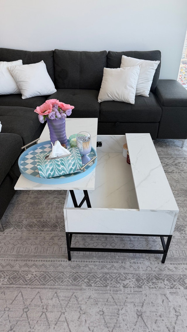 Lift Top Coffee Table with Hidden Storage Compartment - photo 2