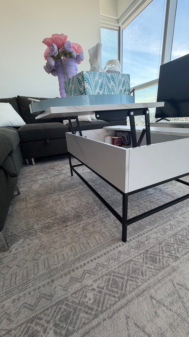 Lift Top Coffee Table with Hidden Storage Compartment - photo 4