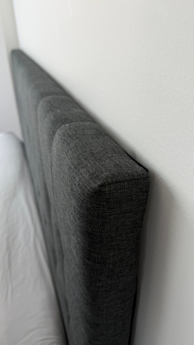 Upholstered Dark Gray Queen Bed Frame and Headboard - photo 2