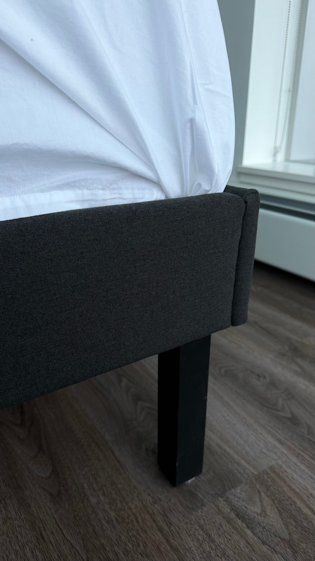 Upholstered Dark Gray Queen Bed Frame and Headboard - photo 4