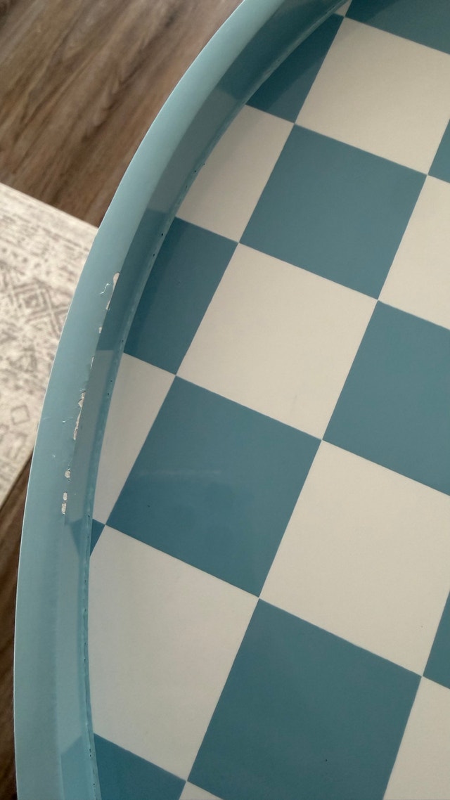 Decorative Blue Checkered Tray - photo 4