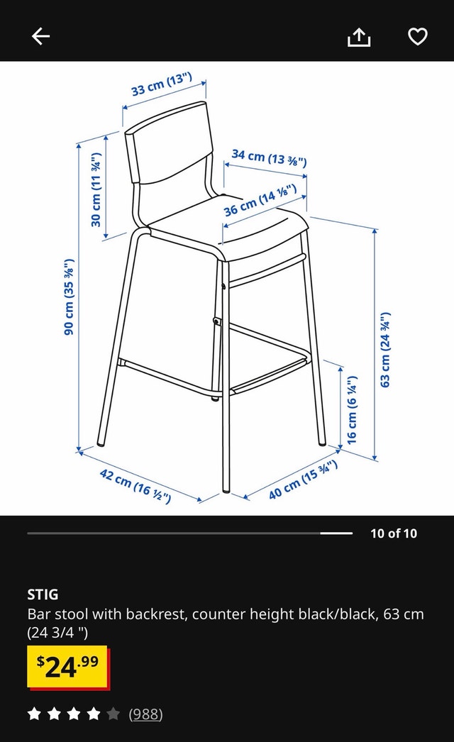 Ikea Black Bar Stools, Stackable
