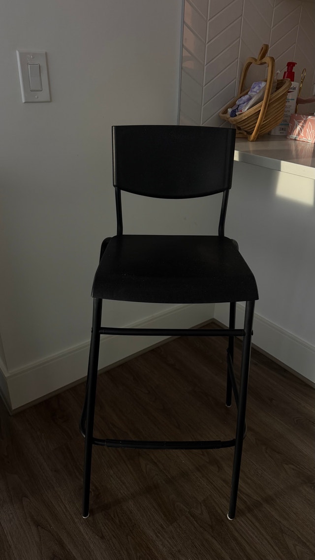 Ikea Black Bar Stools, Stackable - photo 3