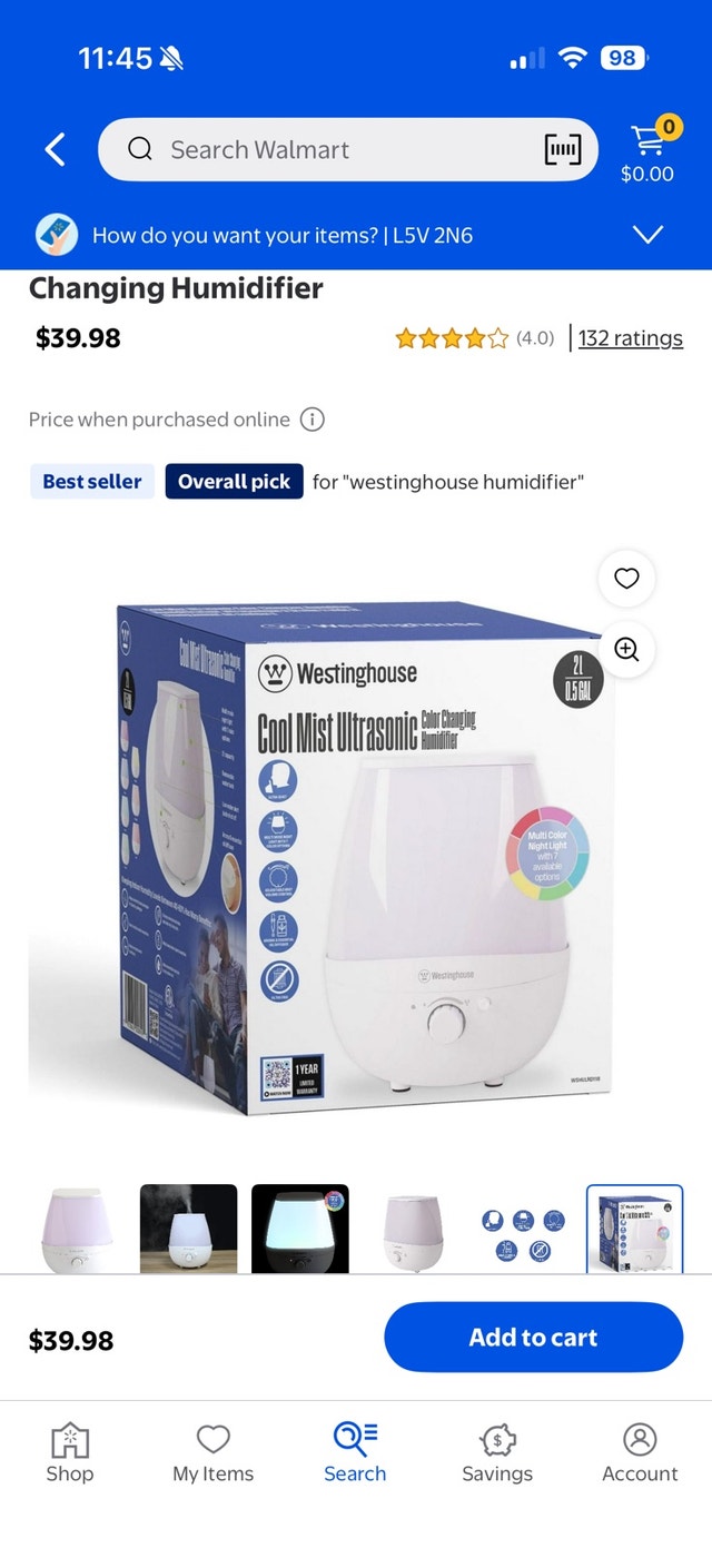 Westinghouse 2L Humidifier
