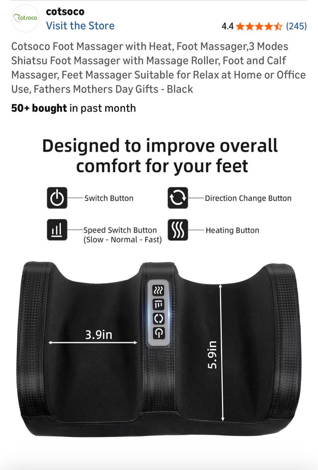 Neck & Foot Massager with Roller - photo 4
