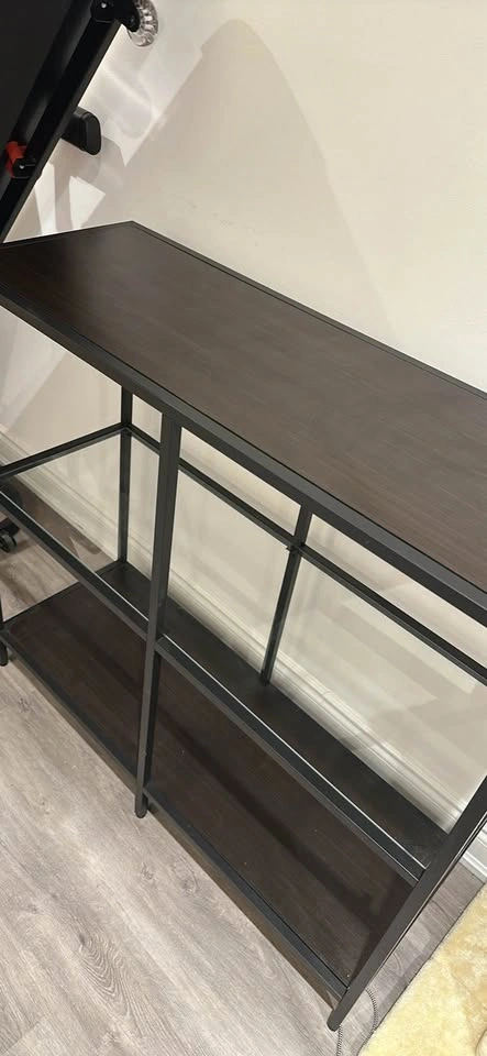 IKEA VITTSJÖ Shelf unit, black-brown/glass, 100x93 cm - photo 2