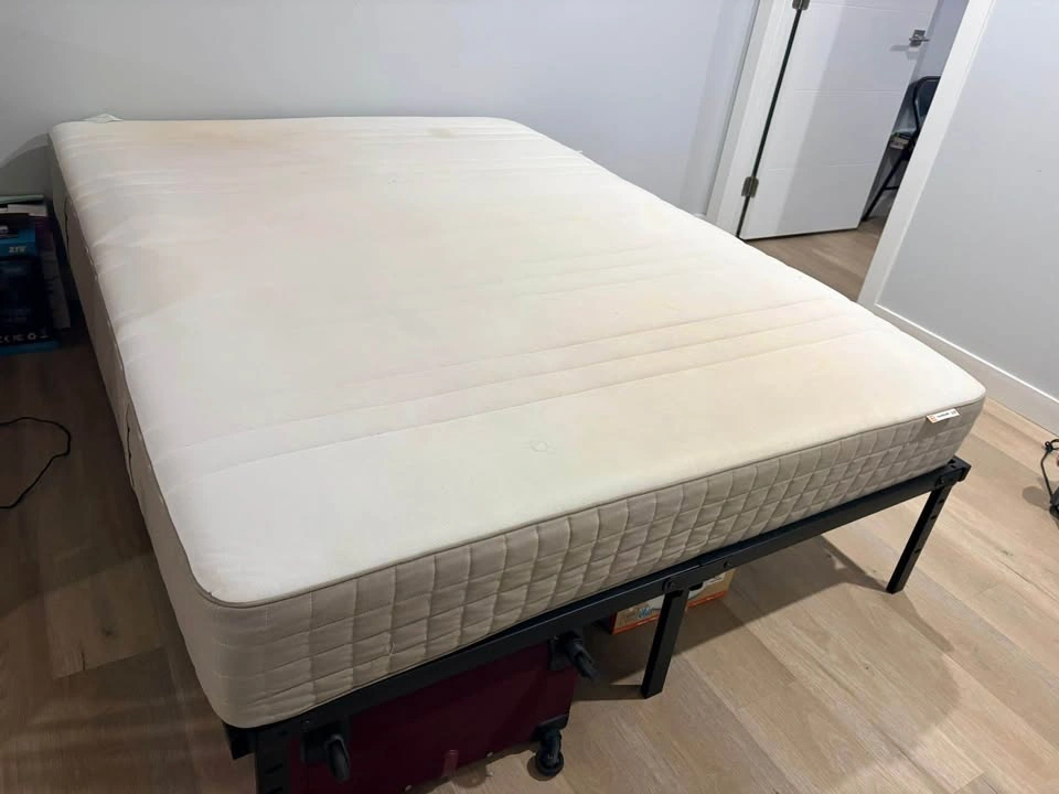 IKEA HAUGESUND Queen Mattress and Metal Bed Frame - photo 2