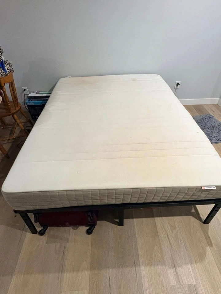 IKEA HAUGESUND Queen Mattress and Metal Bed Frame - photo 3