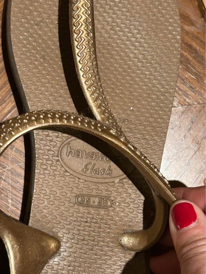 Havaianas Flash Rose Gold Flip Flops Size 35-36 - photo 2