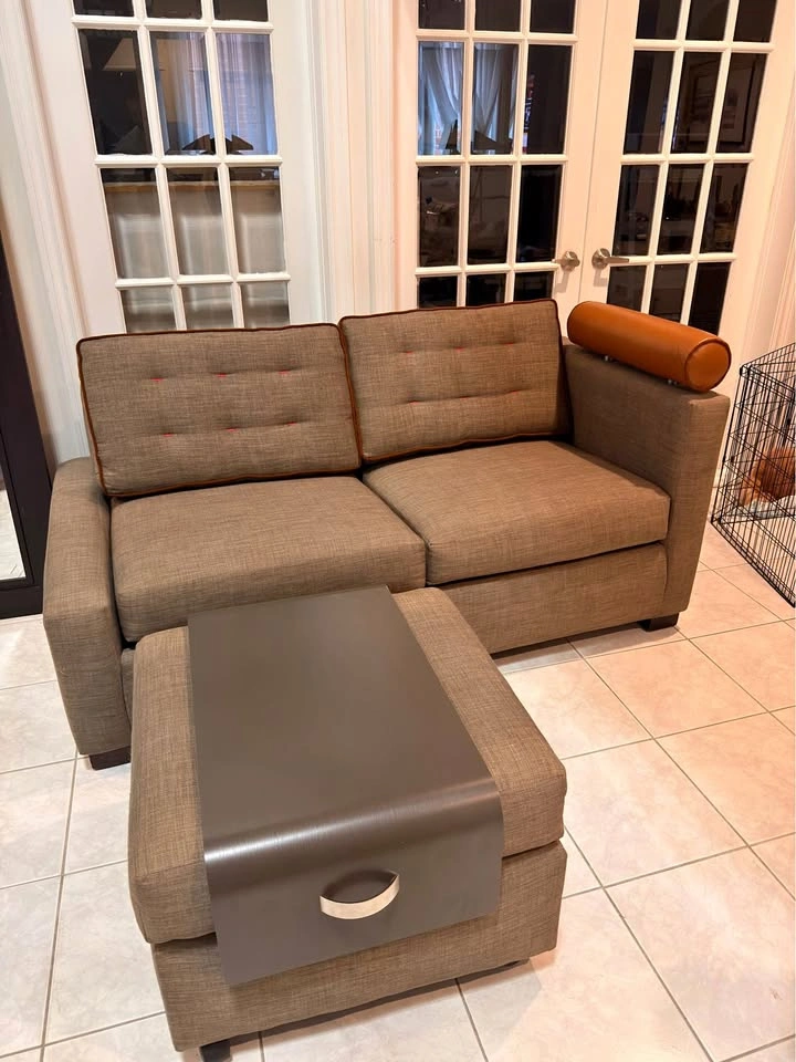 Sofa bed couch with mattress and ottoman
