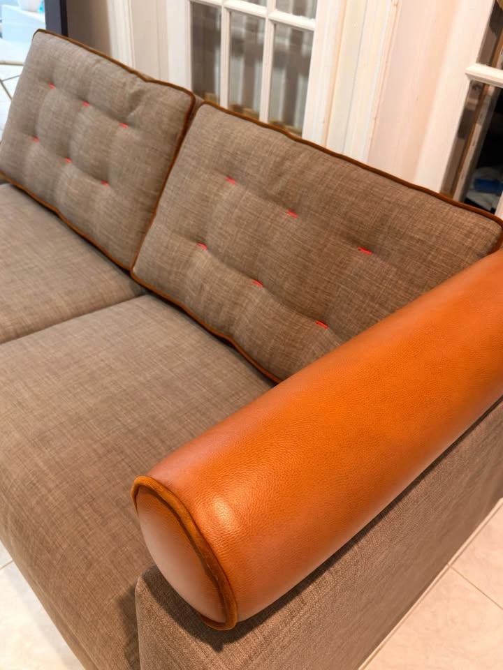Sofa bed couch with mattress and ottoman - photo 2